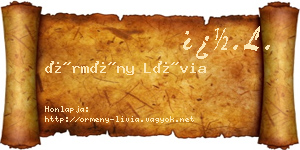 Örmény Lívia névjegykártya